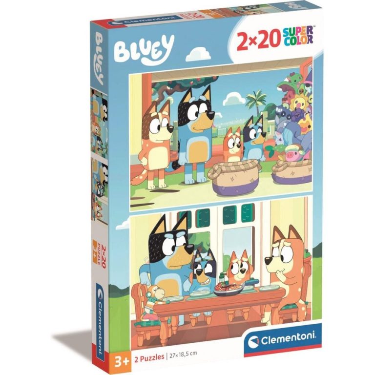 Clementoni Supercolor Puzzel Bluey 2x20 Stukjes | Kopen bij Flickmyhouse
