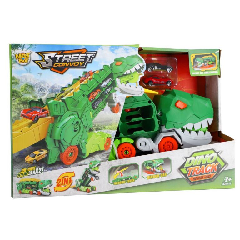 Transporter Dino + 2 Die-Cast Voertuigen Assorti | Kopen bij Flickmyhouse