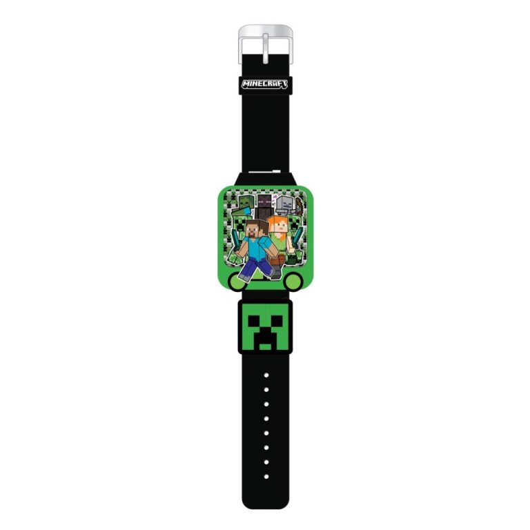 Minecraft Speel en Leer Horloge Groen/Zwart | Kopen bij Flickmyhouse
