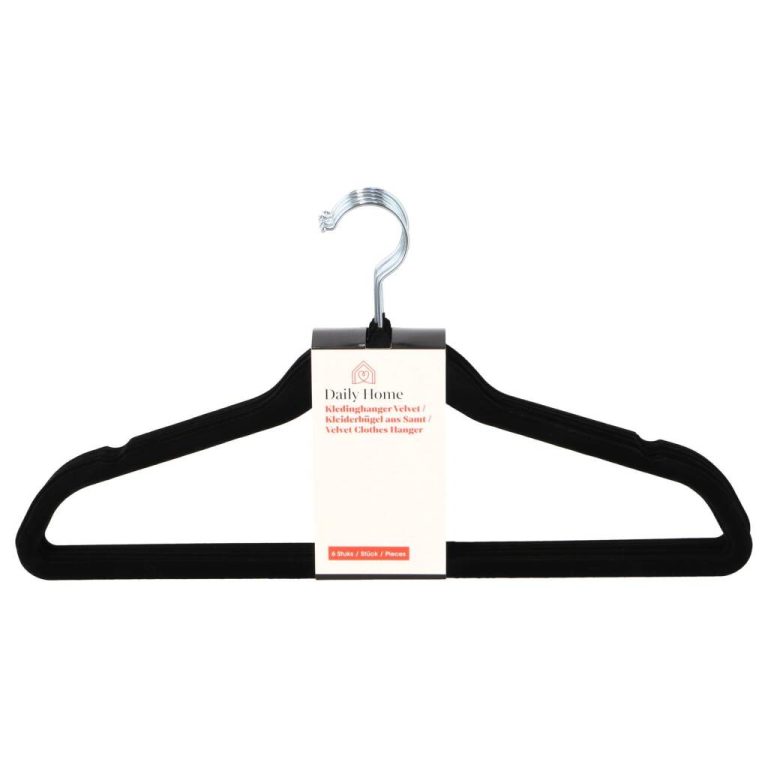 Daily Home Velvet Kledinghangers 6 Stuks Zwart | Kopen bij Flickmyhouse