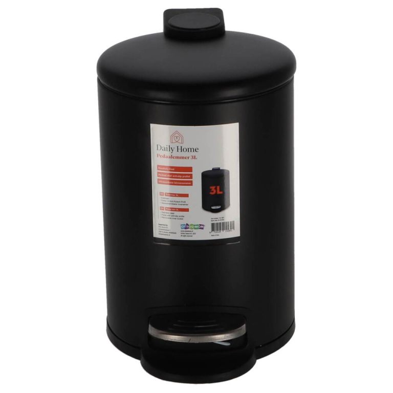 Daily Home Pedaalemmer 3L Mat Zwart | Kopen bij Flickmyhouse