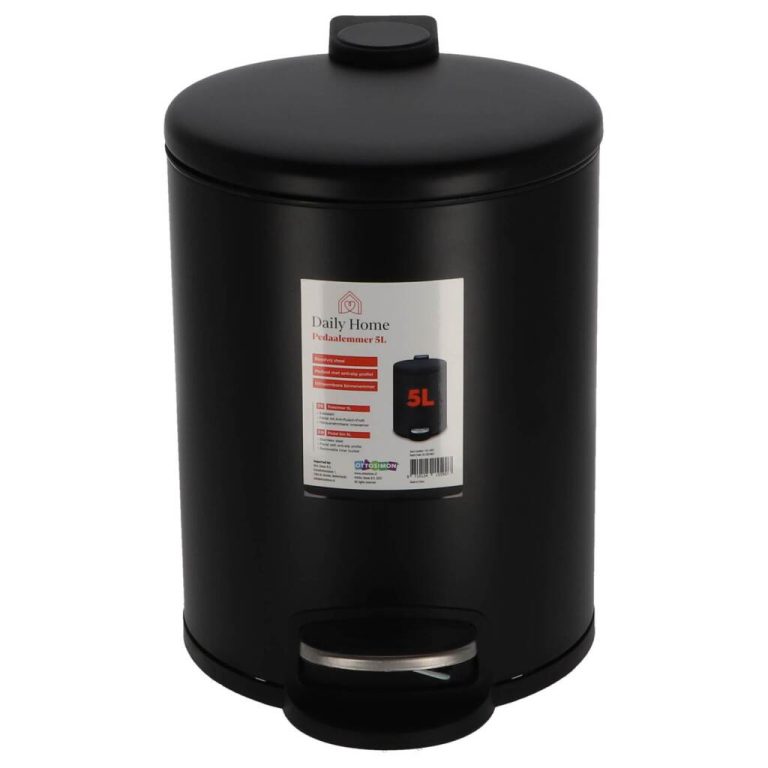 Daily Home Pedaalemmer 5L Mat Zwart | Kopen bij Flickmyhouse