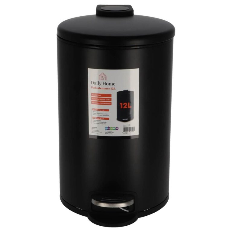Daily Home Pedaalemmer 12L Mat Zwart | Kopen bij Flickmyhouse
