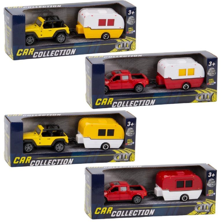 City Car Collection Die-Cast Pick-Up met Caravan 1:50 Assorti | Kopen bij Flickmyhouse