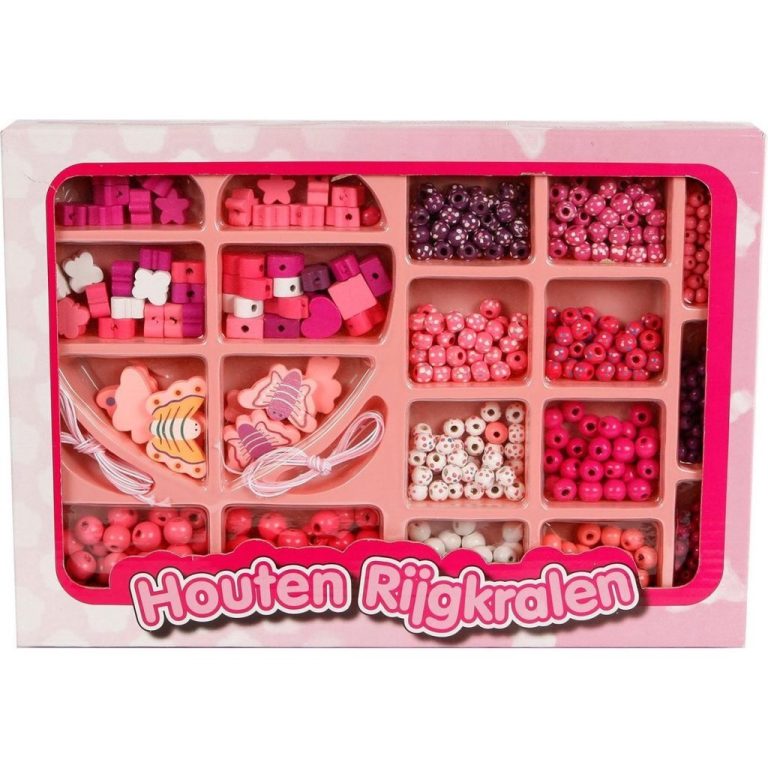 Houten Rijgkralen Set 825-delig Roze | Kopen bij Flickmyhouse