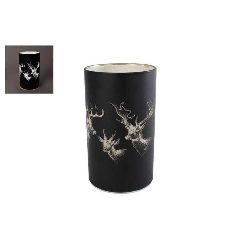 LED Sfeerverlichting Hert 9x15 cm Mat Zwart/Glas | Kopen bij Flickmyhouse
