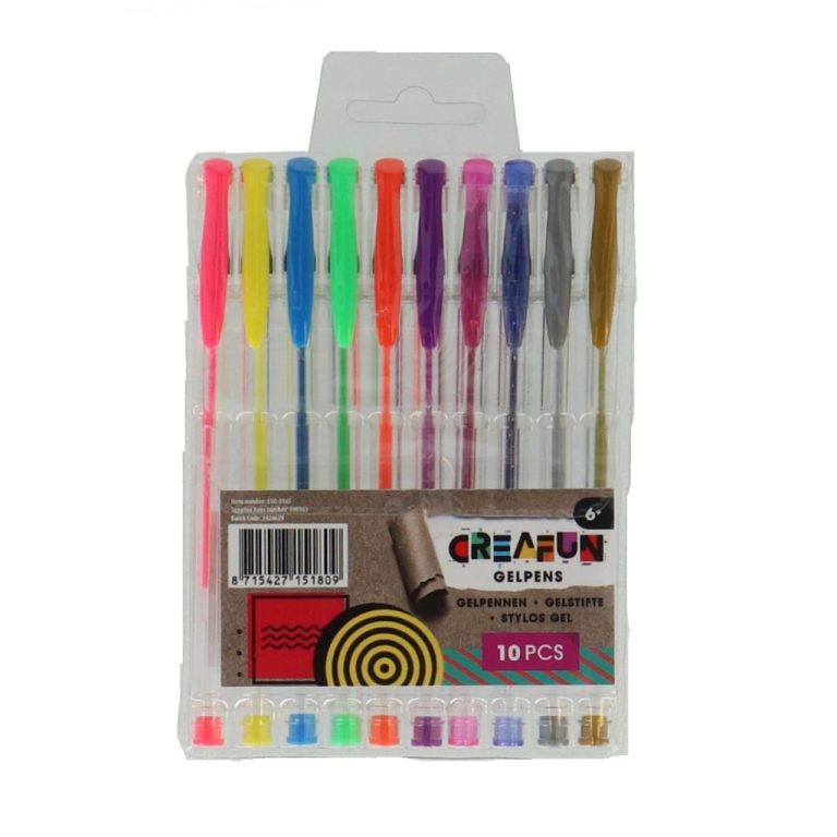 Creafun Gelpennen Neon Glitter Metallic 10 Stuks | Kopen bij Flickmyhouse