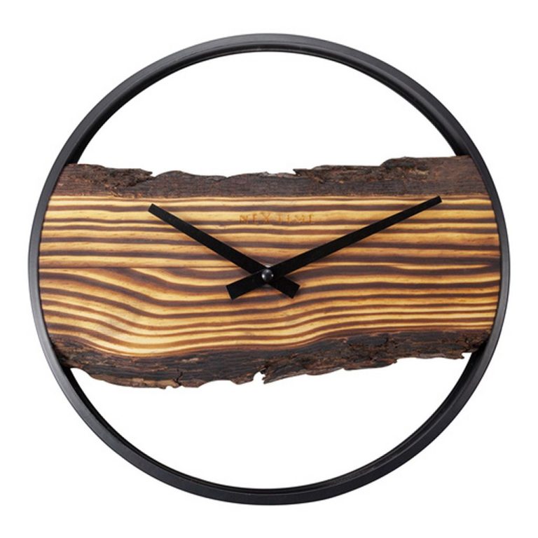 NeXtime NE-3264BR Wandklok Forest 30 cm Hout/Zwart Metaal | Kopen bij Flickmyhouse