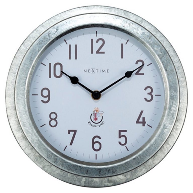 NeXtime NE-4301GA Buitenwandklok Poppy 22 cm Metaal/Gegalvaniseerd | Kopen bij Flickmyhouse