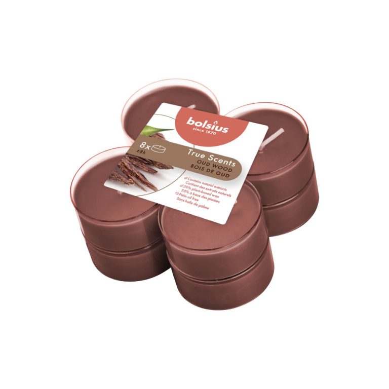 Bolsius True Scents Geurtheelichten Oud Wood 8 Branduren 8 Stuks | Kopen bij Flickmyhouse