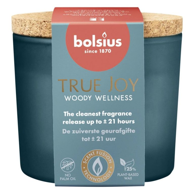Bolsius True Joy Woody Wellness Geurkaars 6.6x8.3 cm Blauw | Kopen bij Flickmyhouse