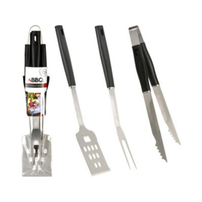 BBQ Gereedschap Set 3-delig RVS | Kopen bij Flickmyhouse