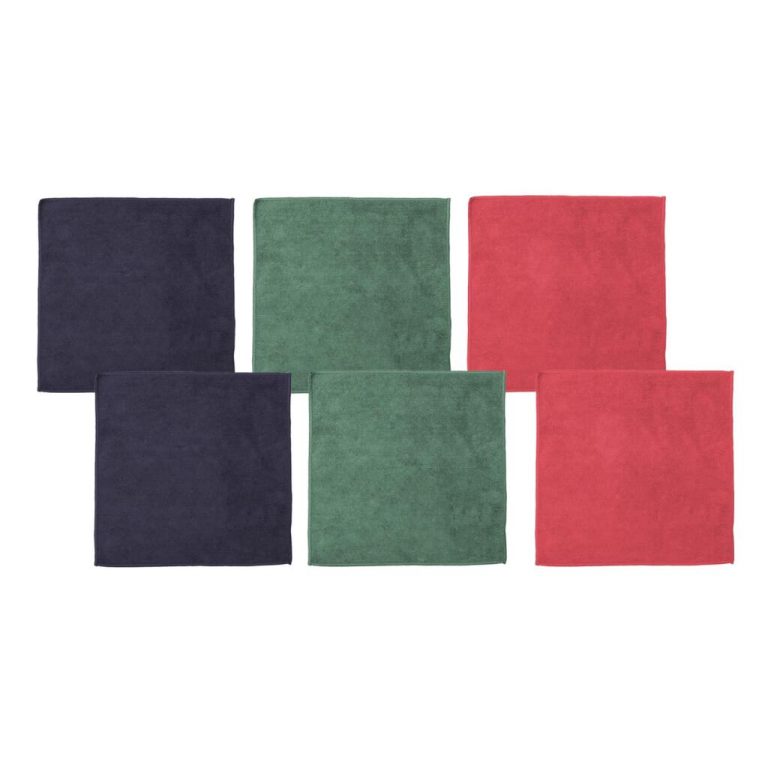 DDDDD Microvezeldoek Billie 30x30 cm 6 Stuks Donkerblauw/Groen/Rood | Kopen bij Flickmyhouse