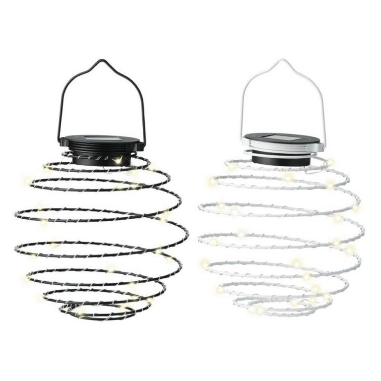 Lumineo Solar LEd Hanglamp 16 cm IJzerdraad/Zwart/Wit | Kopen bij Flickmyhouse