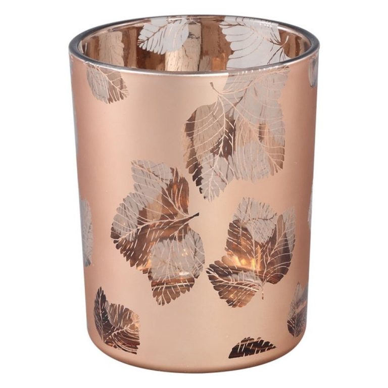 PTMD Mexxy Glazen Windlicht 10x12 cm Brons | Kopen bij Flickmyhouse