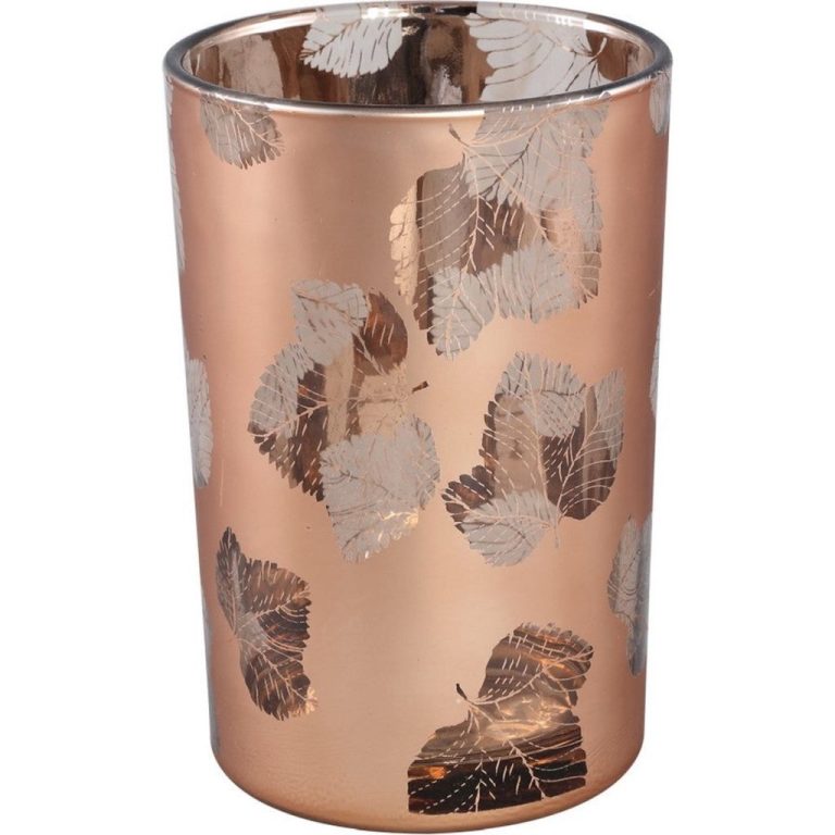 PTMD Mexxy Glazen Windlicht 12x18 cm Brons | Kopen bij Flickmyhouse