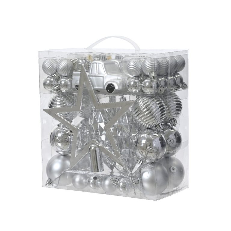 Decoris Kerstboom Decoratie 67-delig Zilver | Kopen bij Flickmyhouse