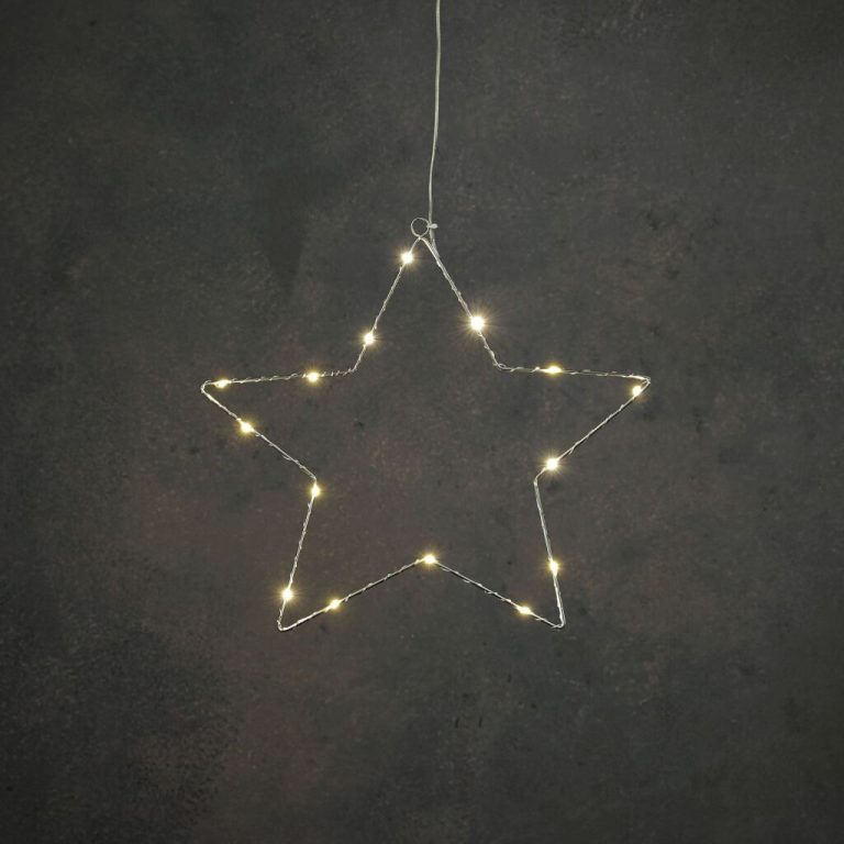 LED Ster 34 cm 15 LEDs Warm Wit Licht Zilver | Kopen bij Flickmyhouse