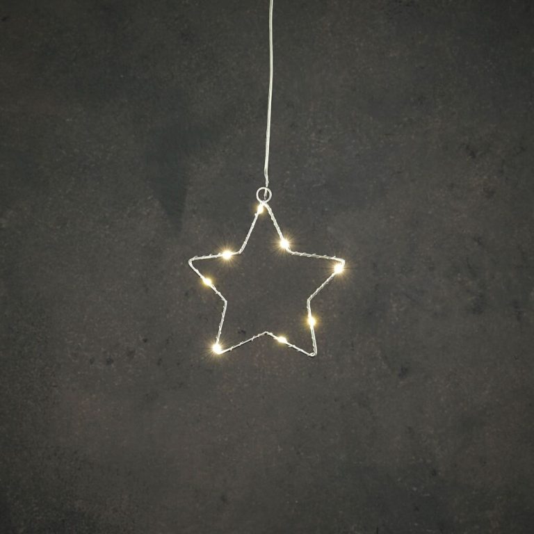 LED Ster 15 cm 8 LEDs Warm Wit Licht Zilver | Kopen bij Flickmyhouse