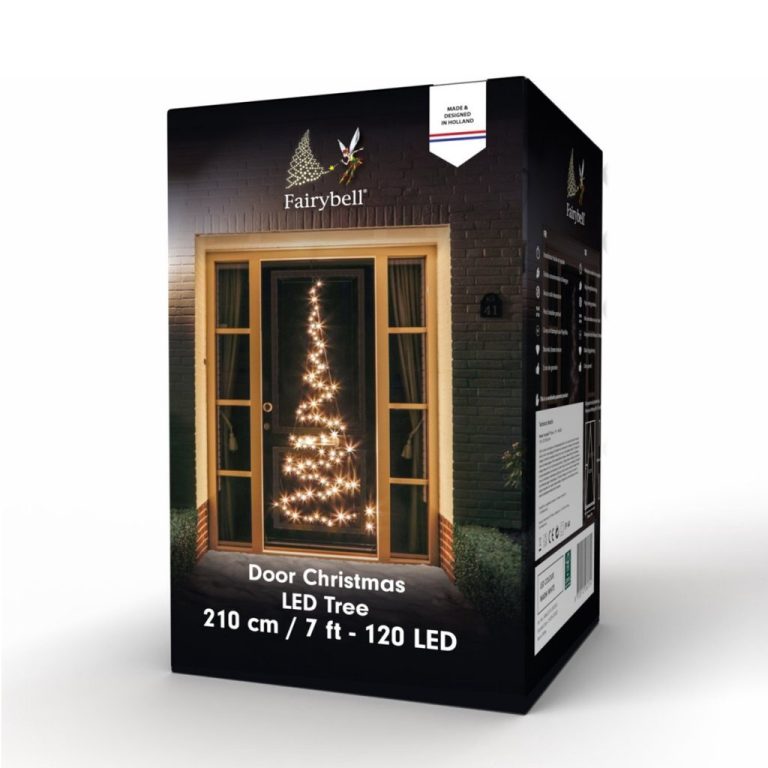 Fairybell LED Twinkle Deurkerstboom 210 cm 120 LEDs Warm Wit Licht | Kopen bij Flickmyhouse
