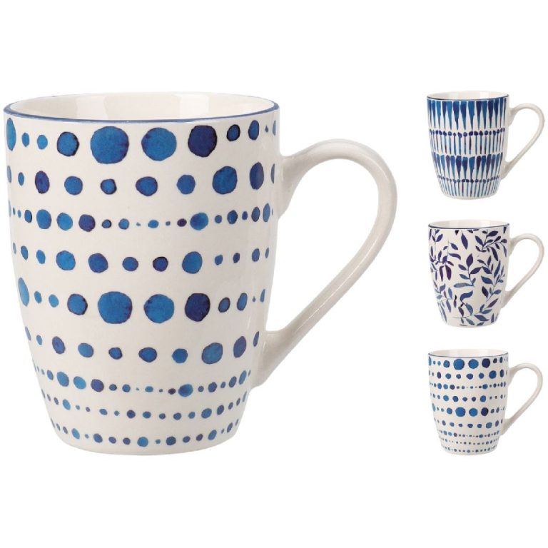 Porseleinen Beker Blue Bay 350 ml Assorti Blauw/Wit | Kopen bij Flickmyhouse