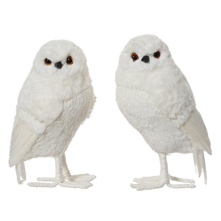 Decoratie Uil 9x8x15 cm Wit Assorti | Kopen bij Flickmyhouse