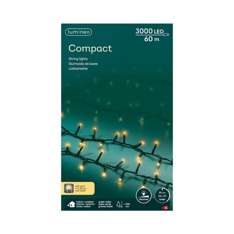 Lumineo LED Compact 3000 LEDs 60 m Groen Soft Gold Licht | Kopen bij Flickmyhouse
