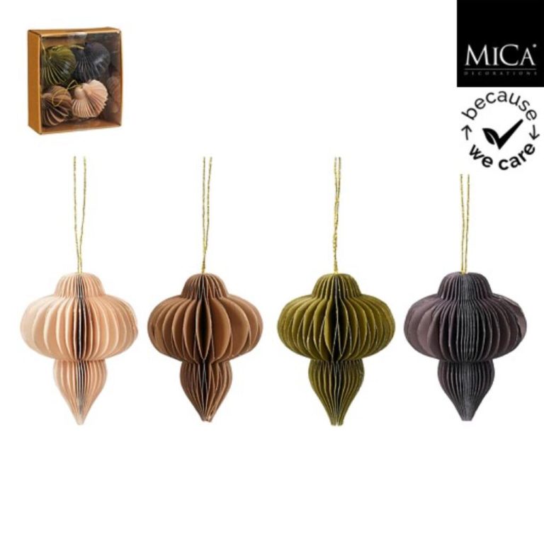 Mica Decorations Papieren Ui Druppel 10x8 cm 4 Stuks Aarde Tinten | Kopen bij Flickmyhouse