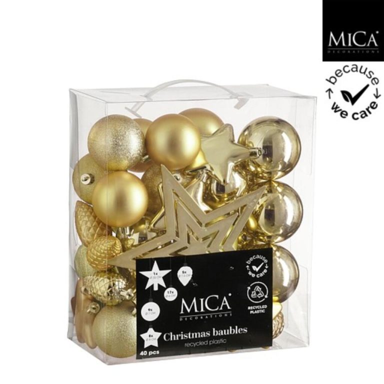 Mica Decorations Kerstboom Decoratie Onbreekbaar 40 Stuks Goud | Kopen bij Flickmyhouse