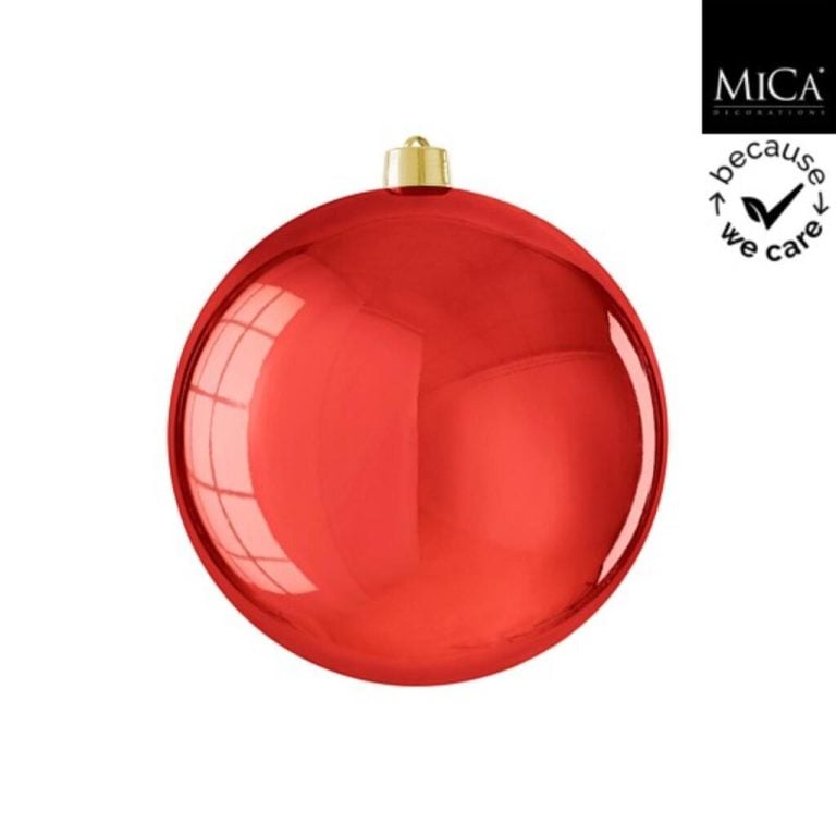 Mica Decorations Kerstbal Onbreekbaar 25 cm Glanzend Rood | Kopen bij Flickmyhouse