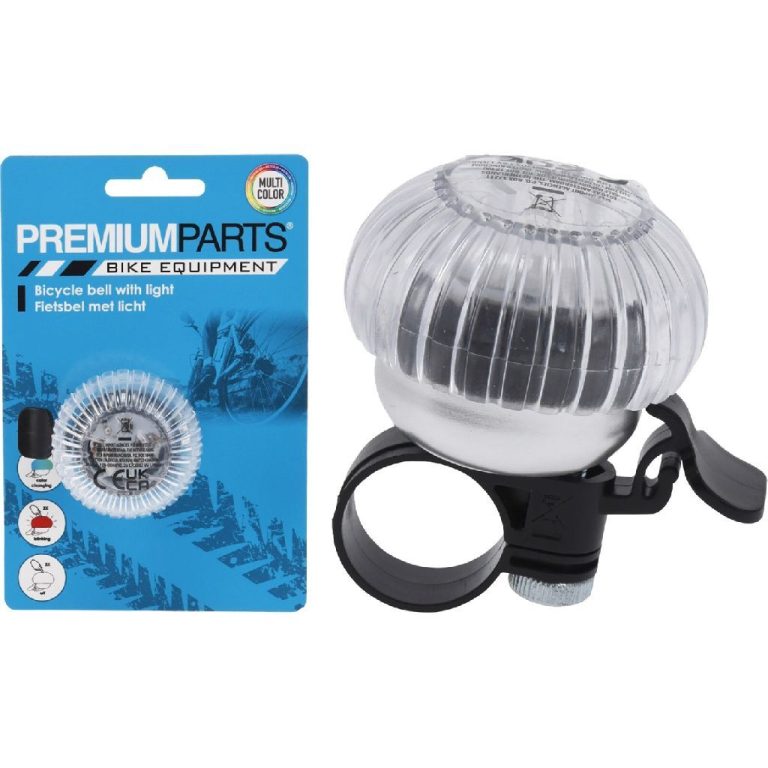 Fietsbel met Licht 6x4.8 cm Transparant/Zwart | Kopen bij Flickmyhouse