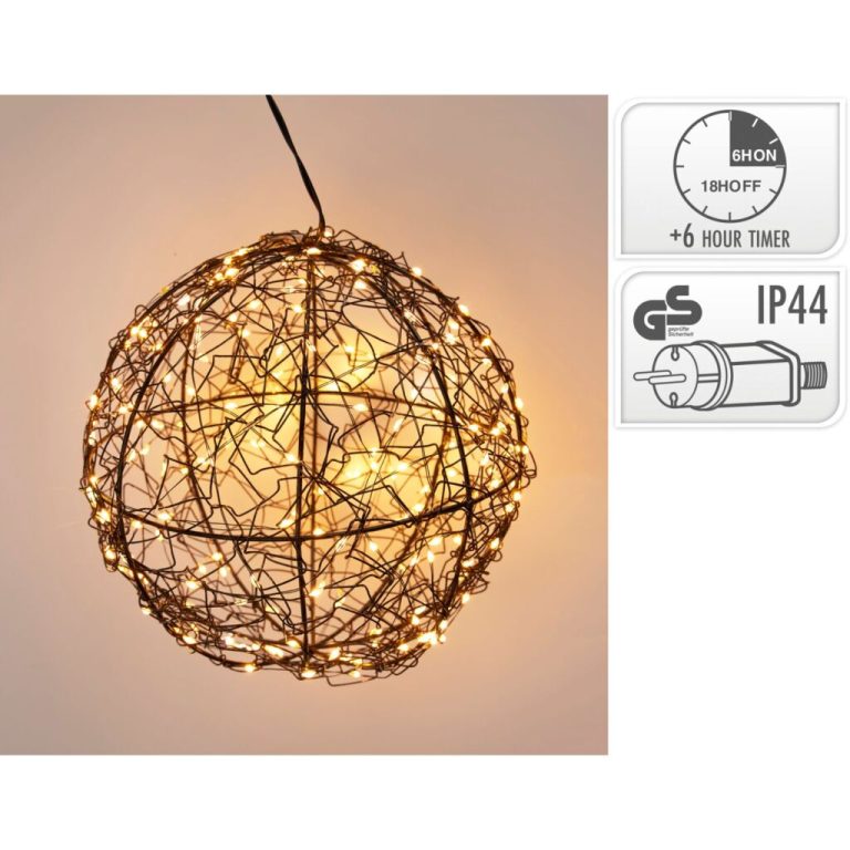 Metalen LED Bal 18 cm Zwart | Kopen bij Flickmyhouse