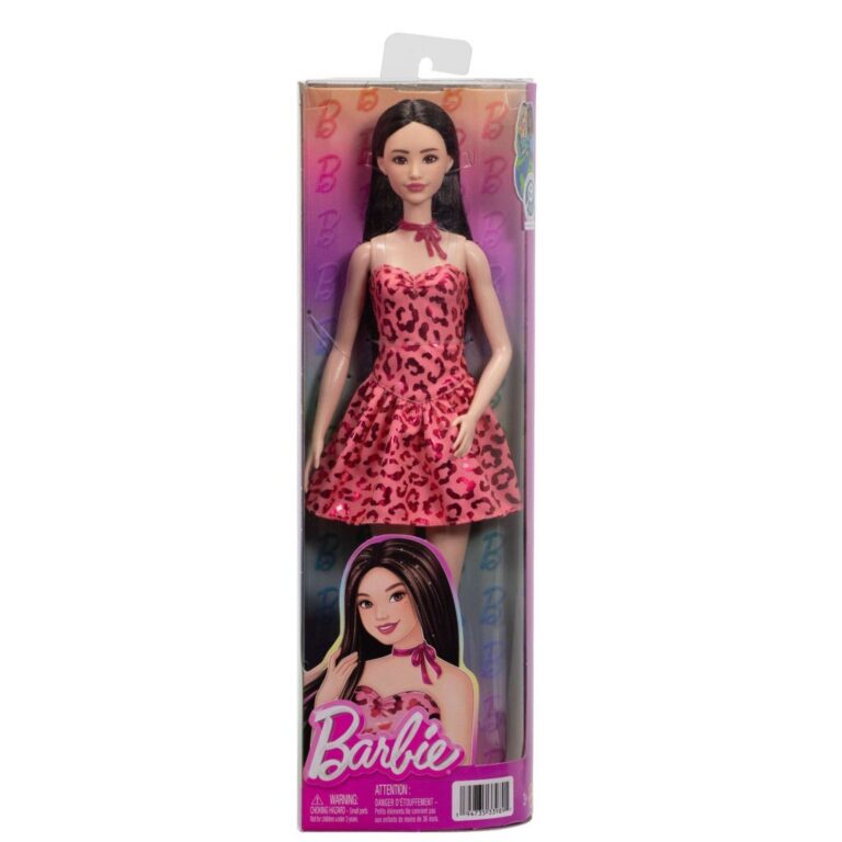 Barbie Fashionistas Pop met Roze Jurk en Luipaardprint | Kopen bij Flickmyhouse