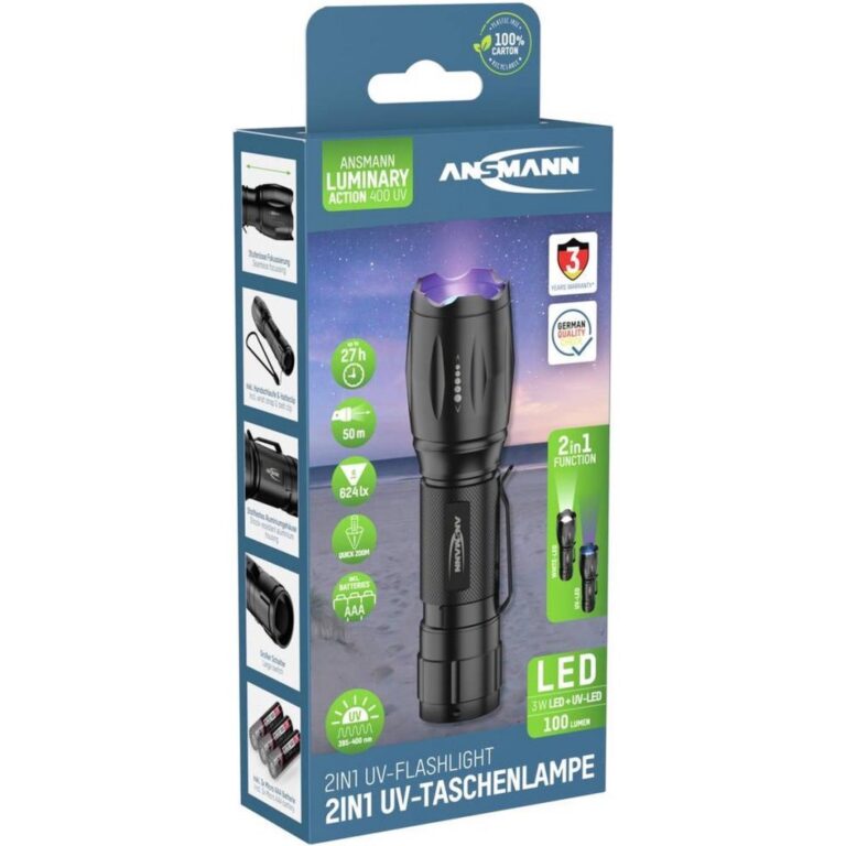 Ansmann Action 400 UV Zaklamp Zwart | Kopen bij Flickmyhouse