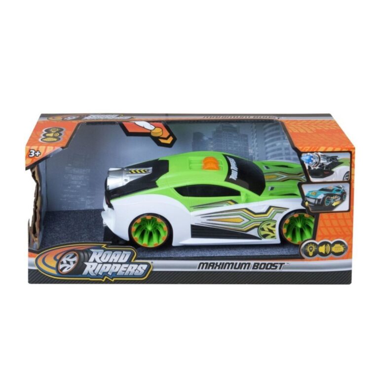 Road Rippers Maximum Boost Auto + Licht en Geluid Groen/Wit | Kopen bij Flickmyhouse