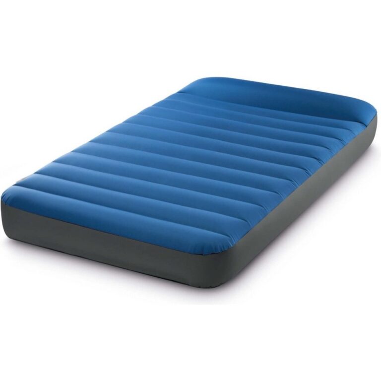 Intex 64011 TruAire Twin Dura-Beam Camping Matras 191x99x22 cm + Quickfill USB150 Pomp Blauw | Kopen bij Flickmyhouse