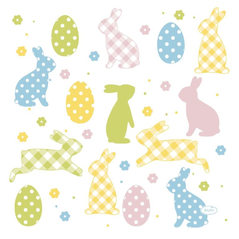 Duni 3-Laags Papieren Servetten Bunnies and Eggs 33x33 cm 20 Stuks | Kopen bij Flickmyhouse
