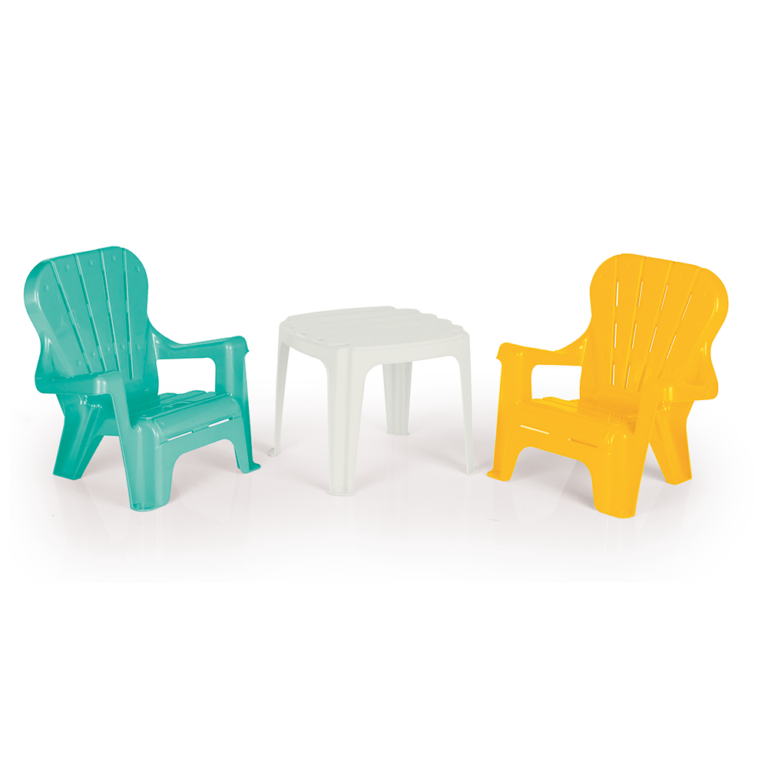 Dolu Tafel met 2 stoelen Turquoise/Geel | Kopen bij Flickmyhouse