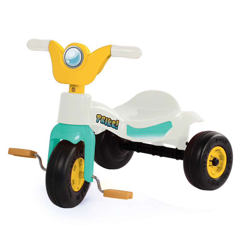 Dolu Trike Driewieler Wit/Blauw/Geel 49x42x60cm | Kopen bij Flickmyhouse