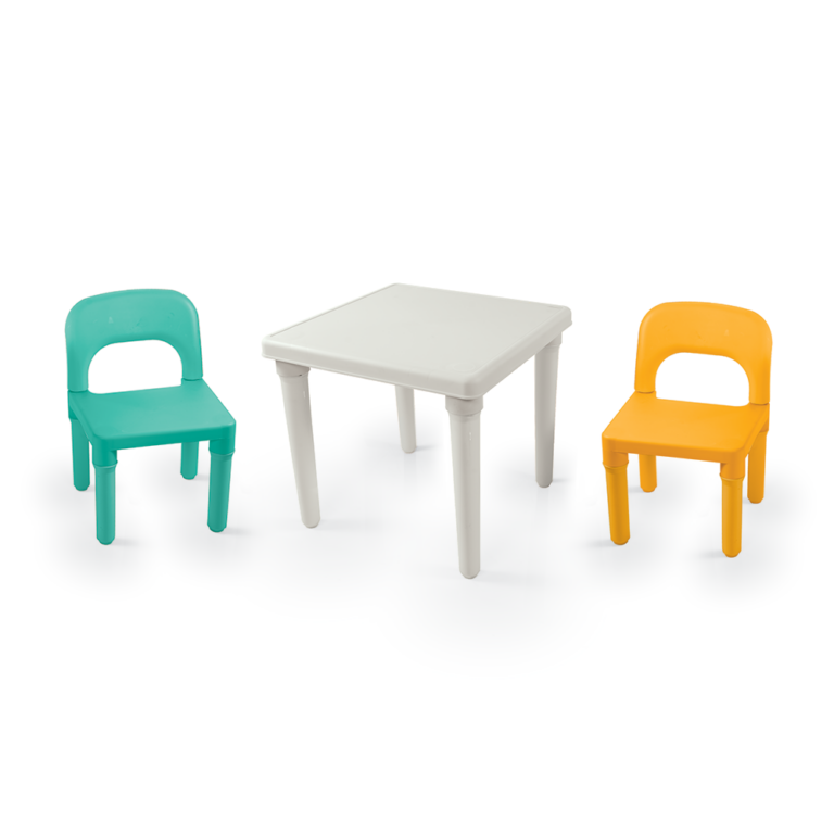 Dolu Kinder Tafel met 2 stoelen Turquoise/Geel | Kopen bij Flickmyhouse