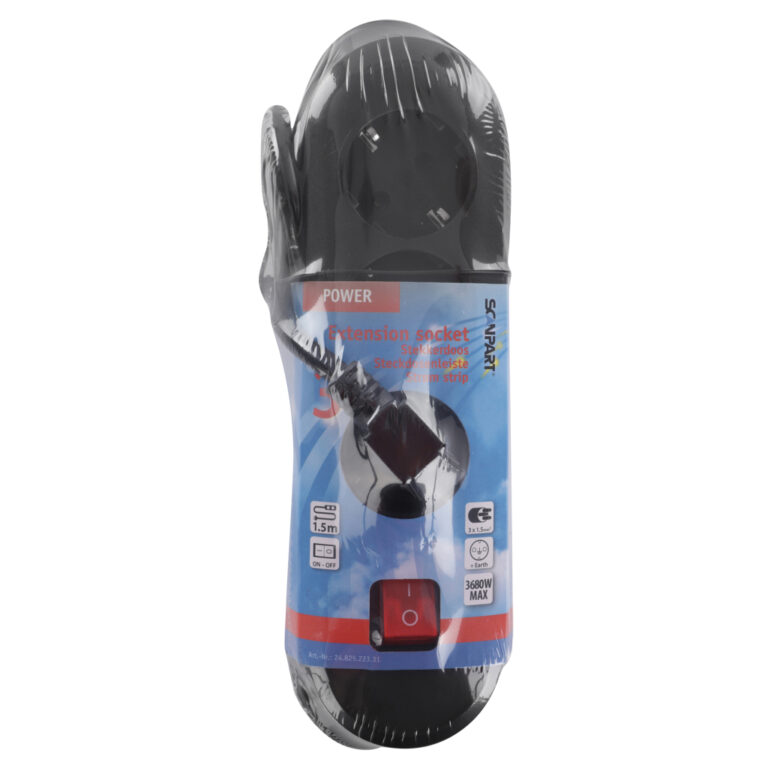 Scanpart Tafelcontactdoos 3-Voudige Randaarde Schakelaar 150 cm Zwart | Kopen bij Flickmyhouse