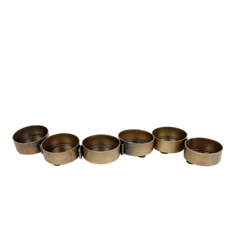 Metalen Theelichthouder 33x4x2 cm Goud | Kopen bij Flickmyhouse