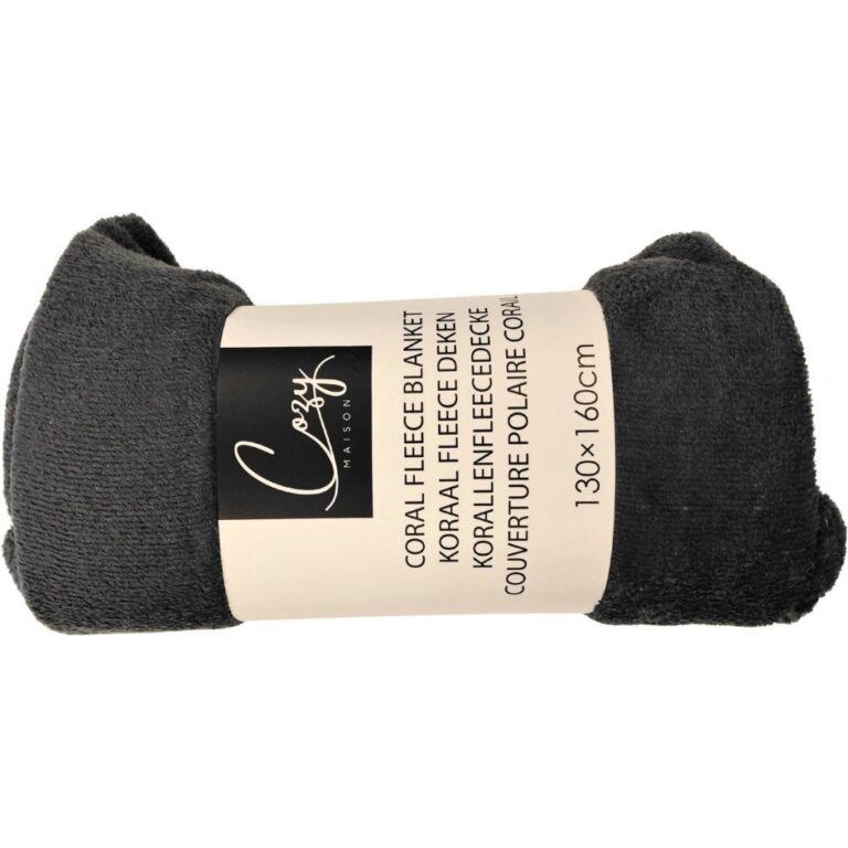 Cozy Maison Fleecedeken 130x160 cm Antraciet | Kopen bij Flickmyhouse