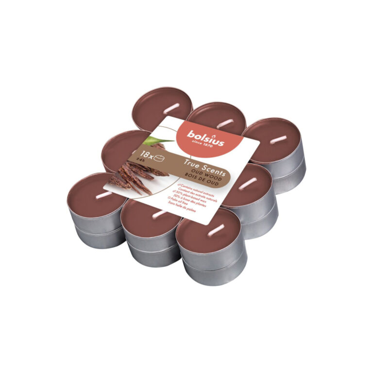 Bolsius True Scents Geurtheelichten Oud Wood 4 Branduren 18 Stuks | Kopen bij Flickmyhouse