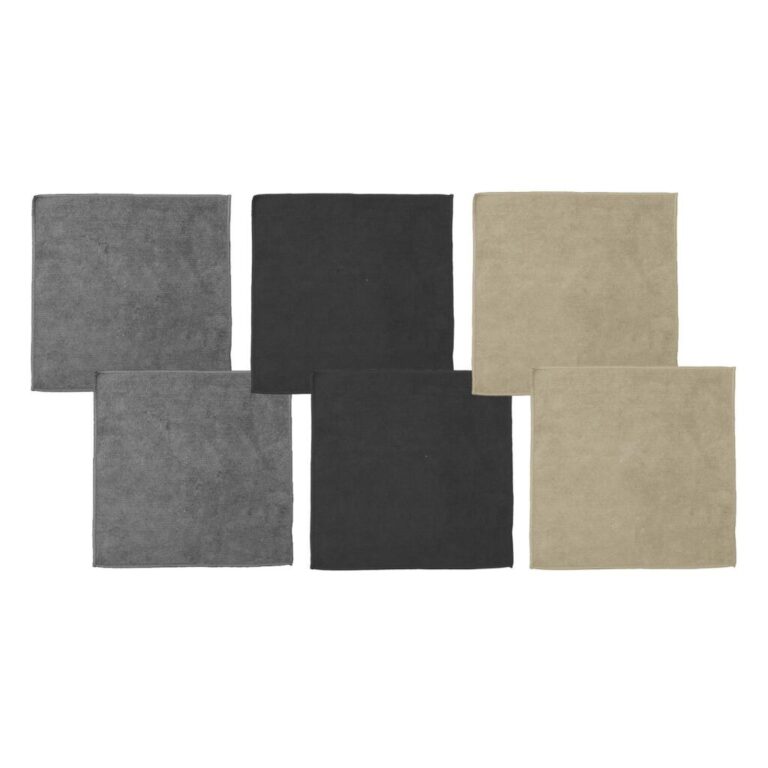 DDDDD Microvezeldoek Billie 30x30 cm 6 Stuks Grijs/Zwart/Zand | Kopen bij Flickmyhouse