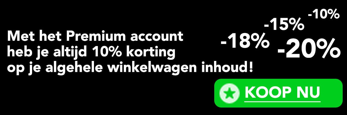 Met Premium ontvang je altijd 10% korting op je gehele winkelwagen inhoud